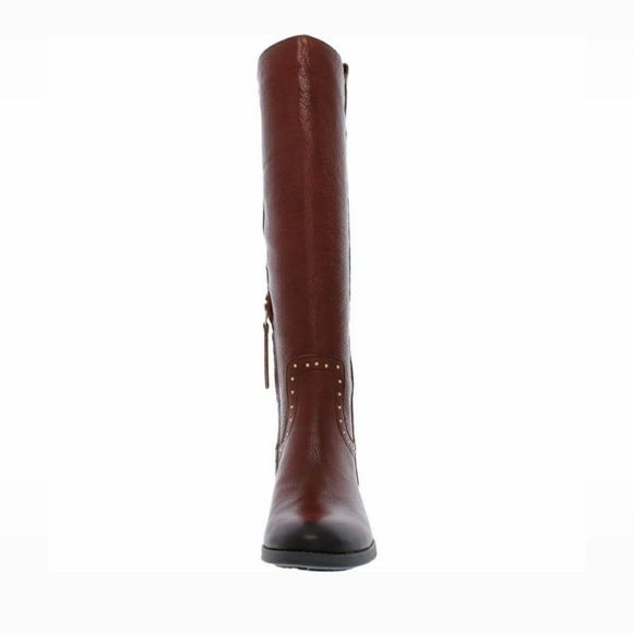 641- Sam Edelman Prina2 Red Wood Leather Women's Boots Size 6.5 Wide Calf NWT - Picture 3 of 13